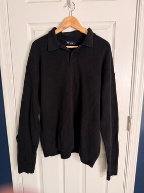 Men's GAP oversized Black Collared Pullover Sweater